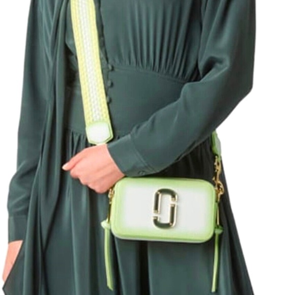 NWT Marc Jacobs Snapshot Fluoro Edge Crossbody Neon Green Woven Strap w/ Dustbag - Picture 8 of 13